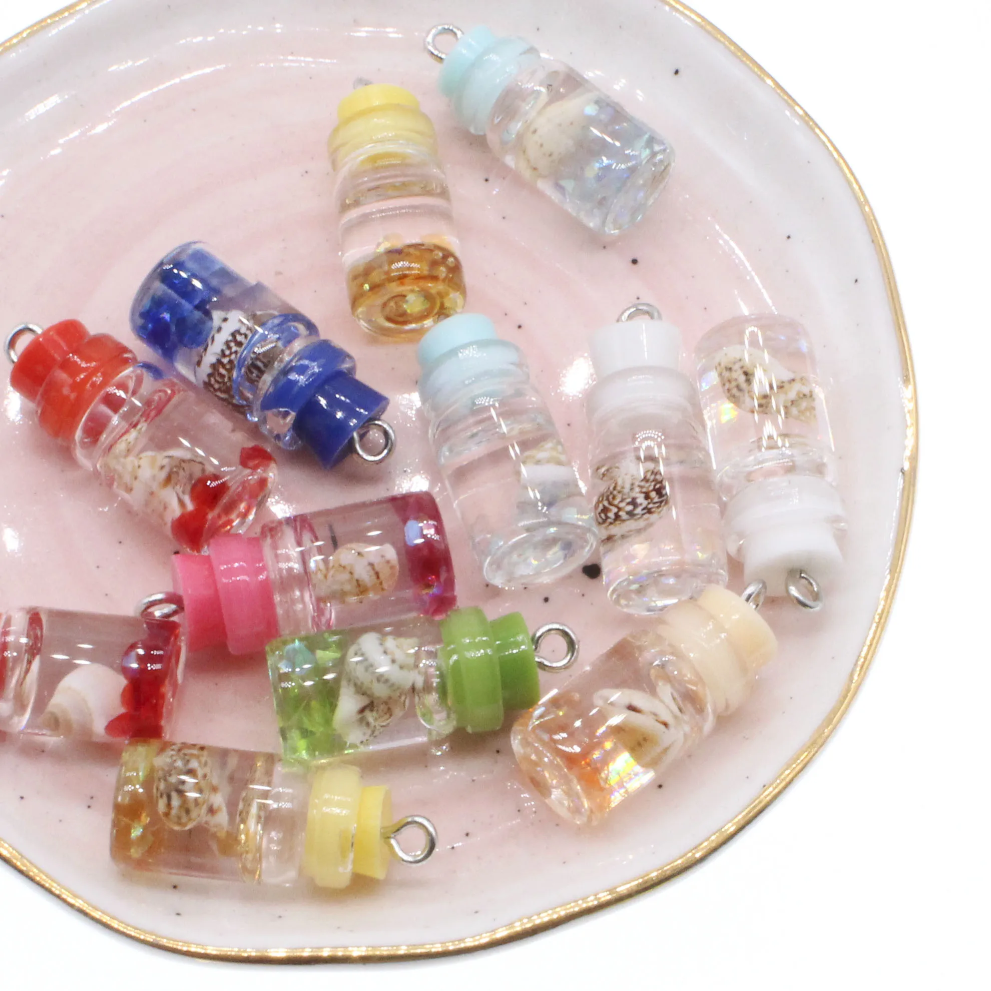 10pcs Resin Charms Ocean Drift Bottle Pendants Crafts Making Findings Handmade Jewelry DIY for Earrings Necklace 10mm*23mm