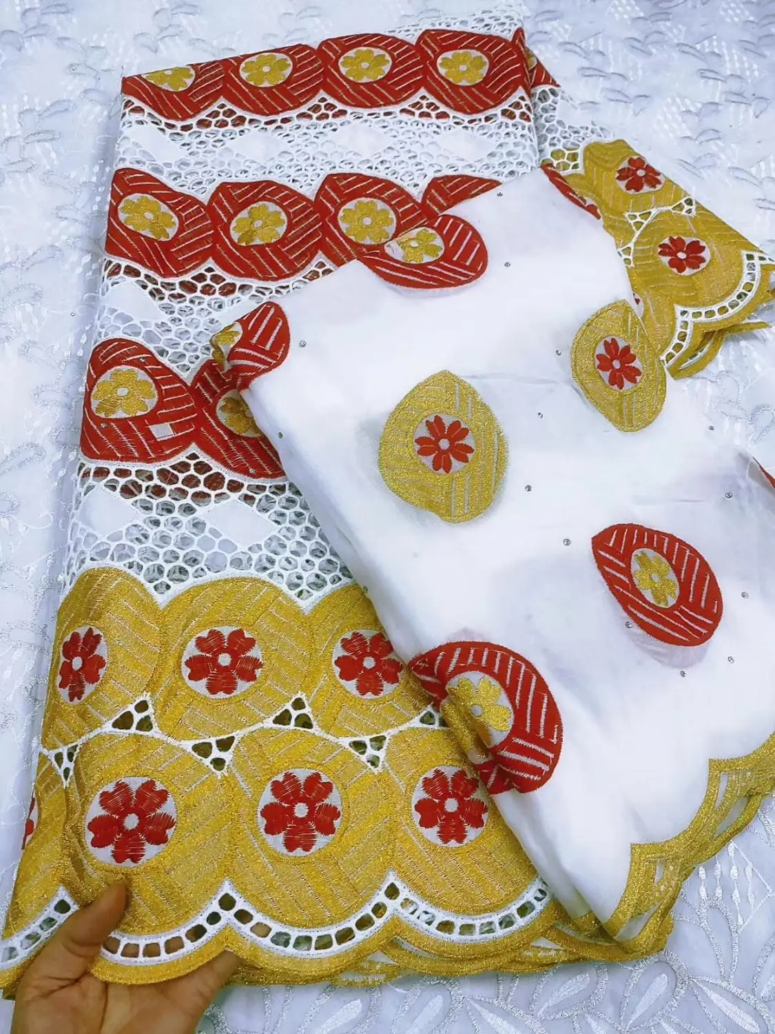 

African Swiss Cotton Voile Lace 2020 High Quality Swiss Voile Lace In Switzerland White Red Gold Nigerian Dry Lace For Wedding