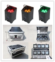 8pcs with chargingcase led flat par wireless 618w 6in1 led mini battery par can wireless dmx wedding stage light