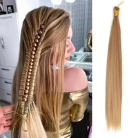 synthetic braiding hair extensions silky straight pre stretched crochet box braids hair bundles goddess blonde for women