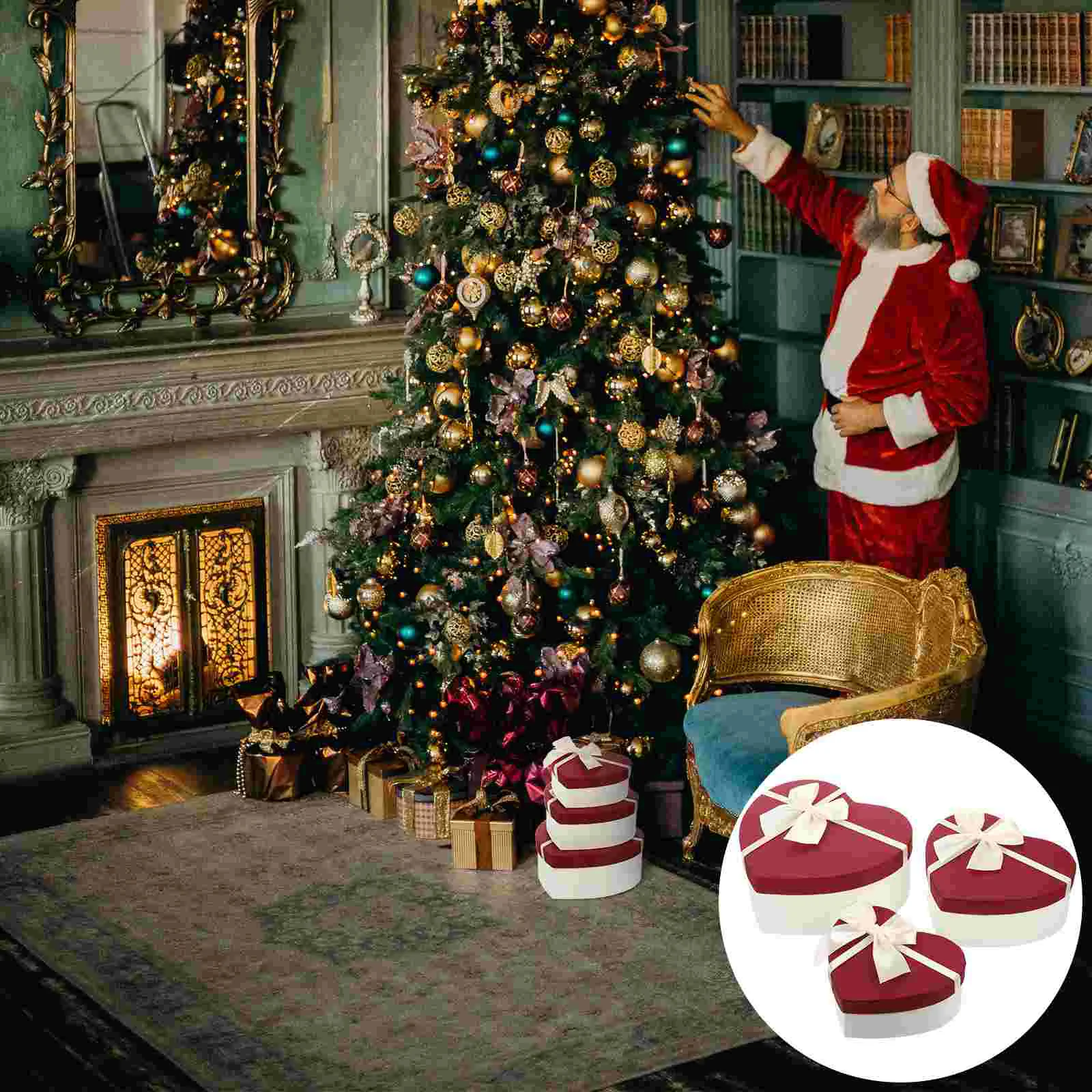 

3 шт., бумажные подарочные коробки в форме сердца