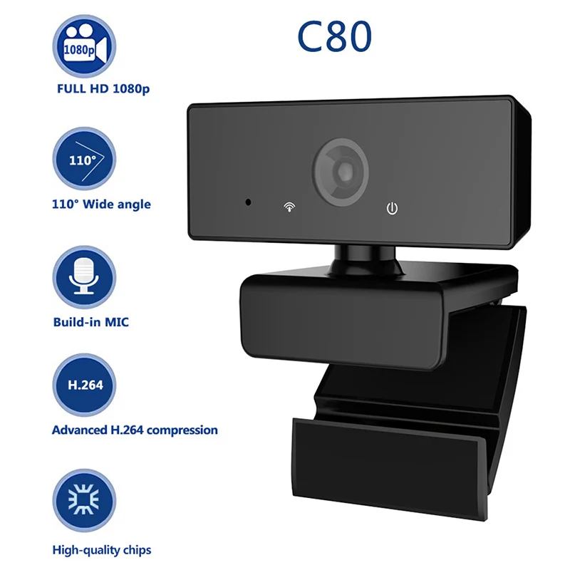 

360HD 1080P Camera USB Black Web Camera Live Broadcast Online Classroom Intercom With Built-In Noise Reduction Microphone
