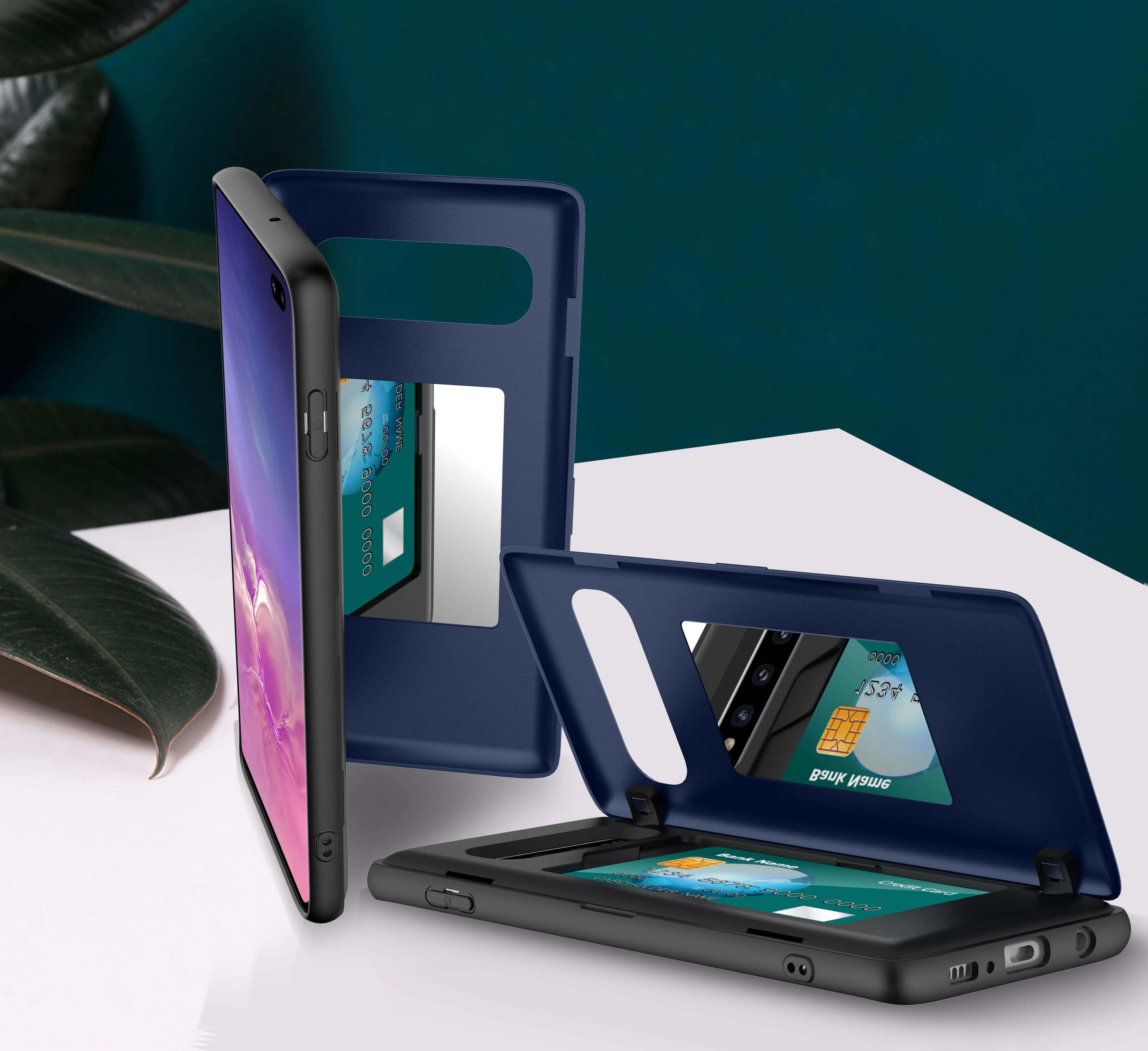 

UYFRATE Slim Hybrid Magnetic Stand Mirror Case Funda For Samsung Galaxy S10 Plus S20 Note 10 Plus 9 S9 S8 Card Slot Holder Cover
