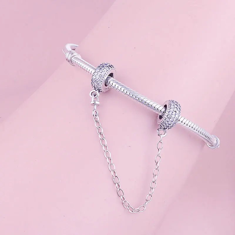 925 пробы серебро Проложить вдохновение рефлексии цепь безопасности подходит