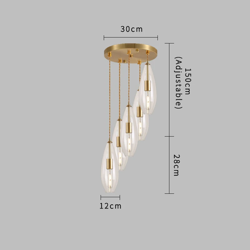 5 Lights-Round Современный светодиодный медный Золотой светильник-люстра, украшение для дома, подвесной светильник для гостиной, столовой, светильник, светильники для кухни - Цвет абажура: 5 Lights-Round