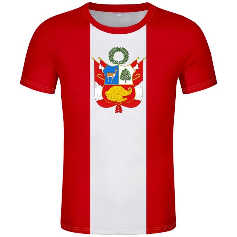 

Футболка Перу, самодельная футболка с бесплатным именем и номером на заказ, государственный флаг, Полиэтиленовая Республика, Перуанская, ис...