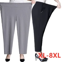 new extra large size straight pants trousers middle aged women summer thin loose trousers mother elastic waist casual pants 8xl