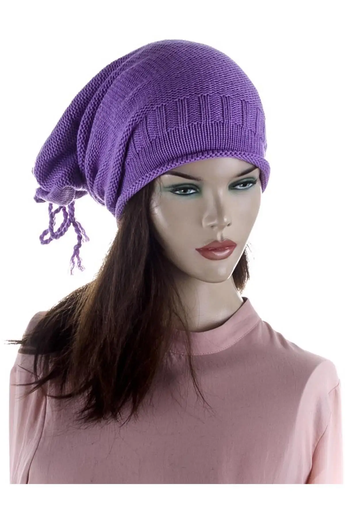 Drawstring Beret Color: Eggplant purple |