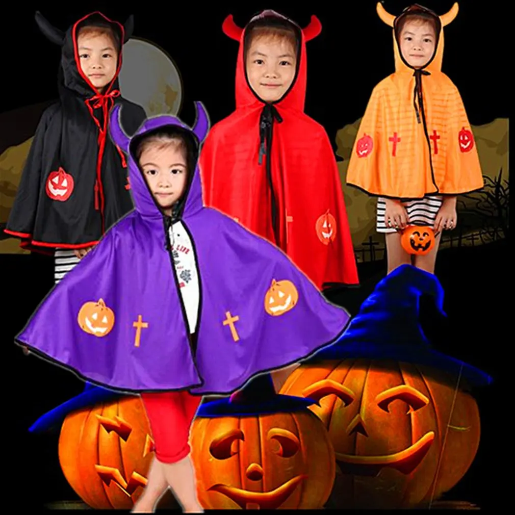 Товары для Хэллоуина реквизит косплея детский плащ с рогами дьявола рожковый |