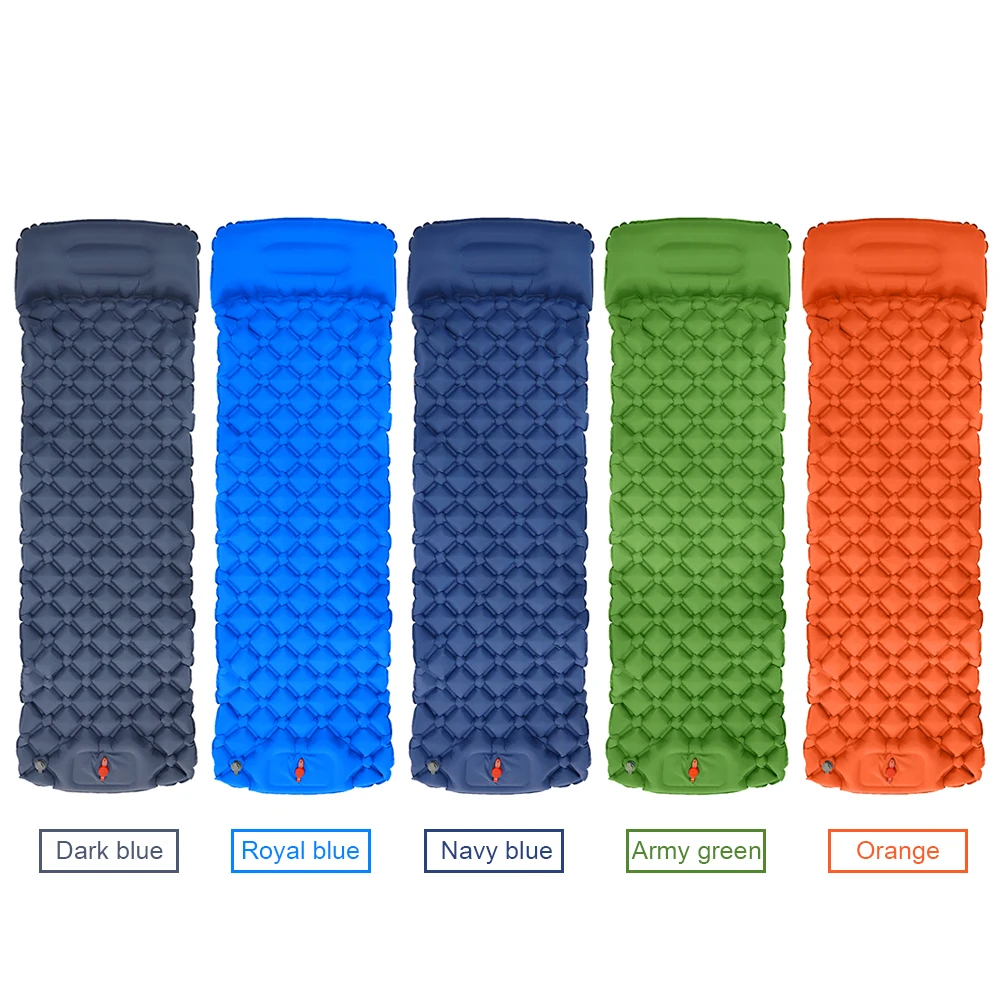 

Outdoor Sleeping Pad Camping Inflatable Mattress with Pillows Travel Mat Folding Bed Ultralight Air Cushion Hiking Trekking
