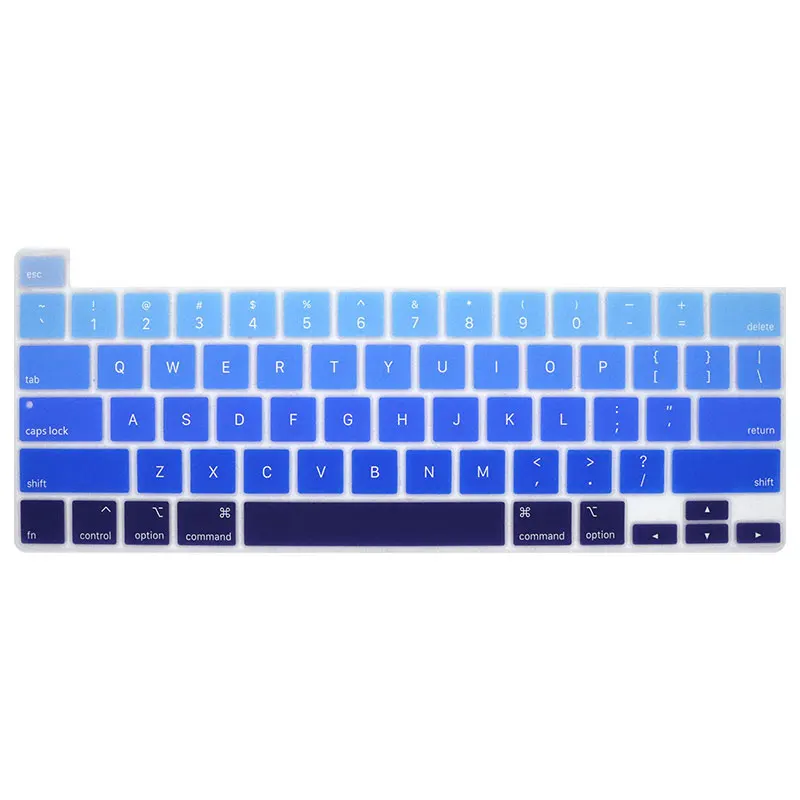 Ombre Blue HRH градиентные цвета радуги силиконовый чехол с английской клавиатурой для MacBook New Pro 16 дюймов Touch Bar и Touch ID A2141 - Цвет: Ombre Blue