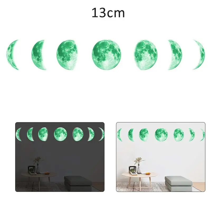 13 см и лунной фазой настенные светящиеся Стикеры 3D световой Декор в гостиную