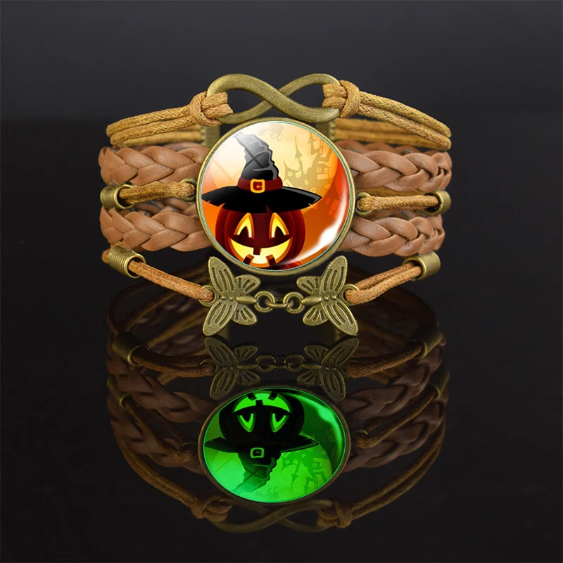 Женский кожаный браслет ручной работы в стиле стимпанк на Хэллоуин | Украшения и