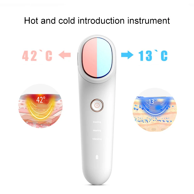 Kopen Nieuwste Gezicht Schoonheid Massager Hot & Koud Hamer Ultrasone Cryotherapie Facial Vibration Massager Gezicht Lichaam Spa Ion Schoonheid Machine