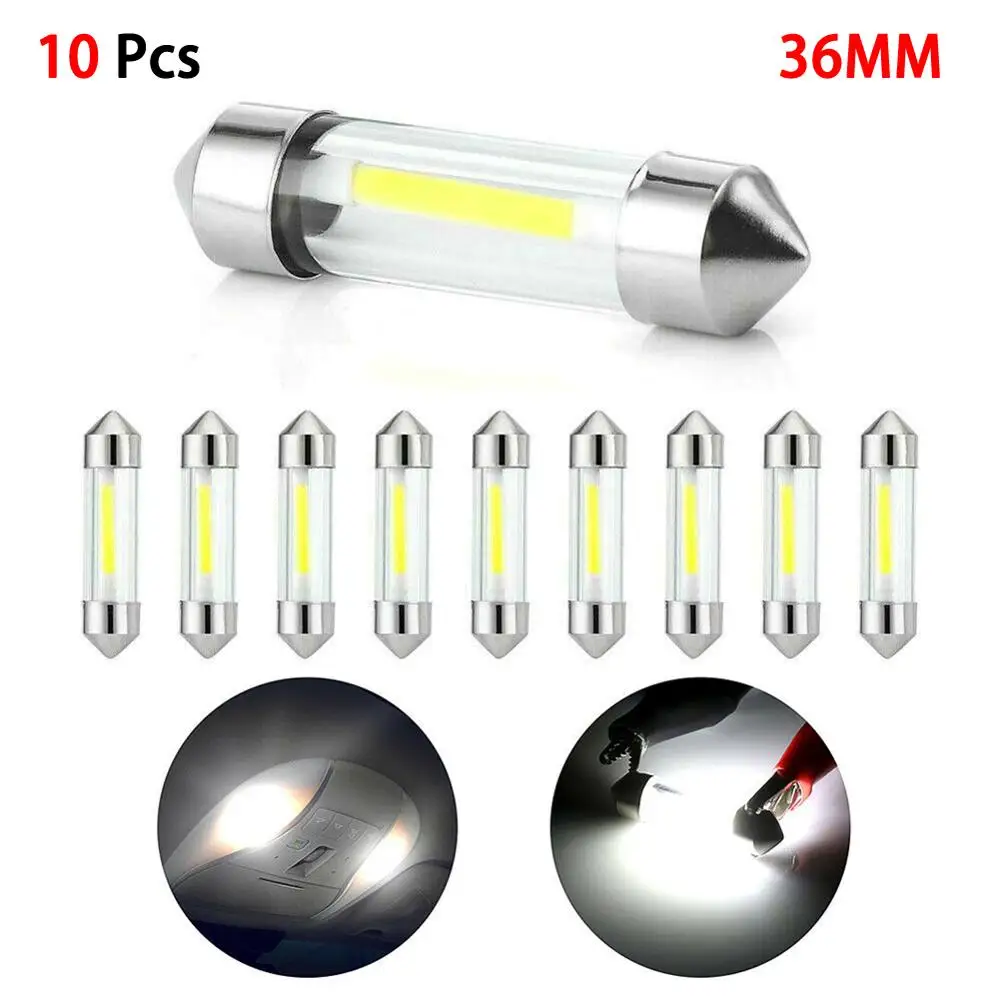 

10Pcs COB C5W 12V LED Festoon 36mm Car Dome Map Lamp License Plate Light Bulb