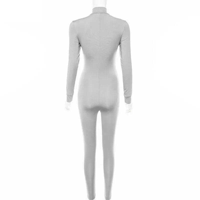 

Women's Solid orange Autumn Zipper Reflective Playsuit Long Sleeve Jumpsuit Romper Trousers Pants Tracksuit 3 Colors