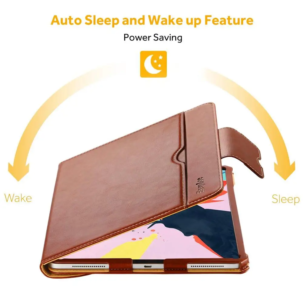 EasyAcc Case For iPad Pro 12.9 2018 360 Degree Rotating/ 100% PU Leather Document Card Slots with Auto Wake/Sleep Durable | Компьютеры и