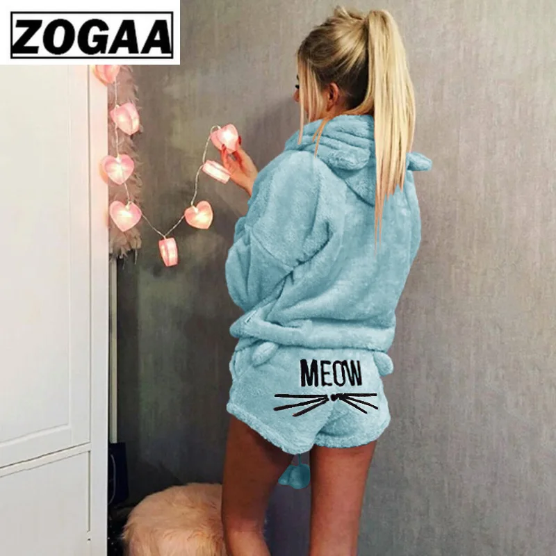 Для женщин бархат кораллового цвета костюм из двух предметов осень-зима Пижама