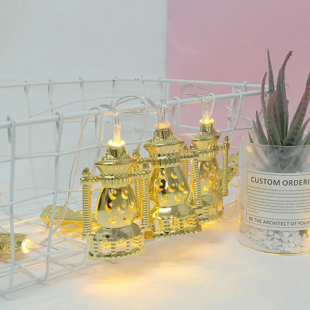 

Hot Sales!!! Night Light String Bright Beautiful Nice-looking LED Metal Oil Lamp Shape Decorative Light String for Home