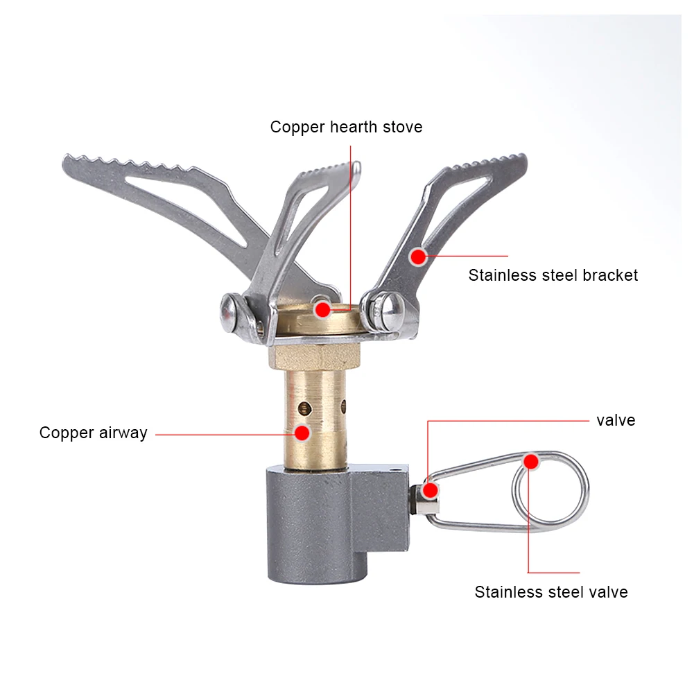

Super Mini Outdoor Stove Head Collapsible Stainless Steel Mini Camping Stove Survival Furnace 3000W Pocket Picnic Cooker Gas Coo