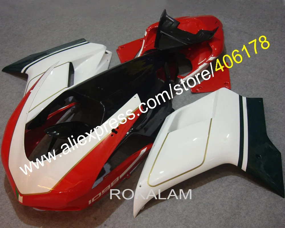 

Motorbike Bodywork Kit For Ducati 07-11 1098 848 1198 2007-2011 Red White Black Motorcycle Fairings (Injection Molding)