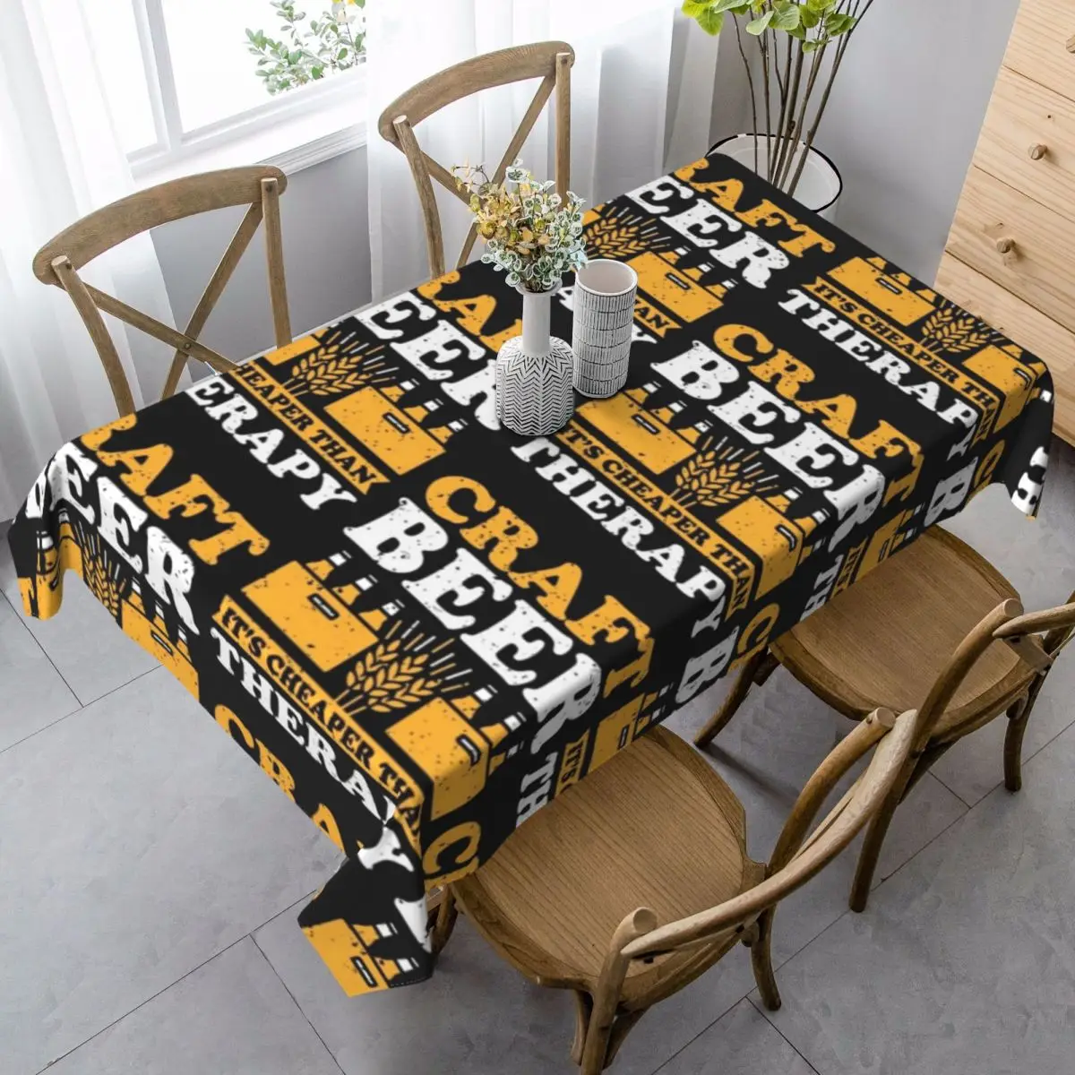 

Craft Beer Tablecloth Retro Printed Table Cover Dinner Wholesale Protector Polyester Table Cloth