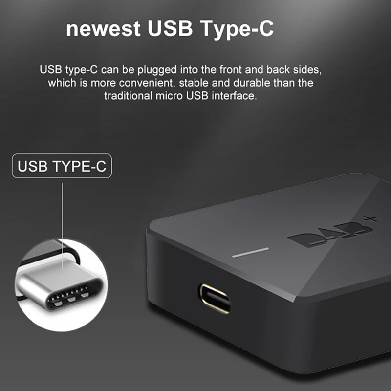 Универсальный Приемник для цифровой аудиовещания 5 В USB Type-C порт DAB Plus
