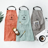 bear printing kids aprons bbq bib apron for women cooking baking restaurant apron kitchen accessories home cleaning tools