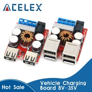 Зарядная плата для автомобиля, DC-DC, 8 В-35 В, 5 В, 8 А, блок питания, модуль разгерметизации, 2, 4 порта, USB-выход, мобильное зарядное устройство