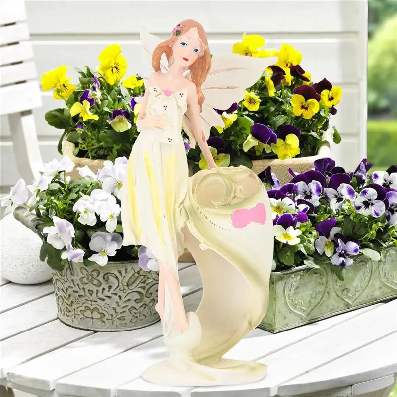 

1pc Desktop Decoration Resin Angel Girl Adornment Creative Girl Shape Statue