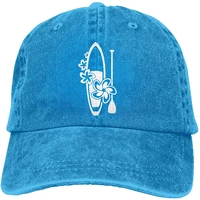 mens baseball cap washed cotton flowers paddle surf board unisex adjustable baseball caps denim hats cowboy sport outdoor