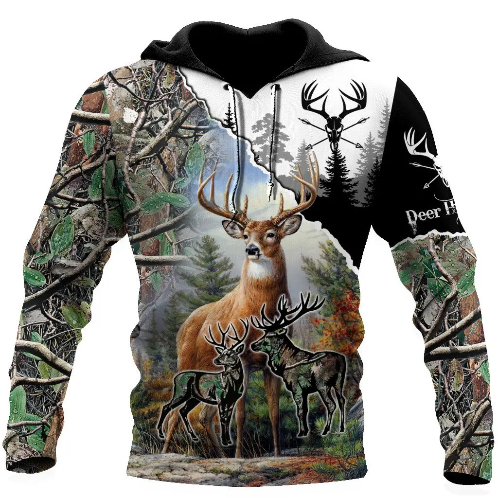 

New Maple Leaf Camouflage 3D Hoodie Männer der frauen Im Freien Hirsche Muster Camping Jagd Unisex Mit Kapuze Jacke Top/zipper-4