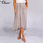 Юбка Celmia Женская ассиметричная с оборками, модная Свободная Повседневная элегантная офисная вечерняя длинная юбка с эластичным поясом, на лето