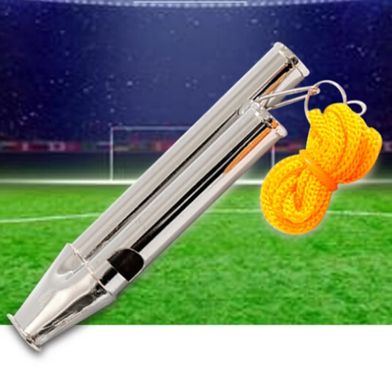 

Sports Game Trainning Cord Emergency MetalSecurity Whistle Referee Whistle With Lanyard Neck Rope Outdoor Ball