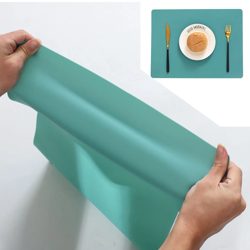 

NEW Silicone Waterproof Placemat Table Mat Heat Insulation Anti-skidding Washable Durable For Kitchen Dining