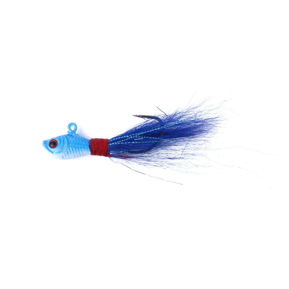 

1PCS 25g Fishing Lure Metal Swim Jig Hook Bait Lead Hook Deer Hair Feather Hook Beard Pesca Jigging Lure Fishing Lures