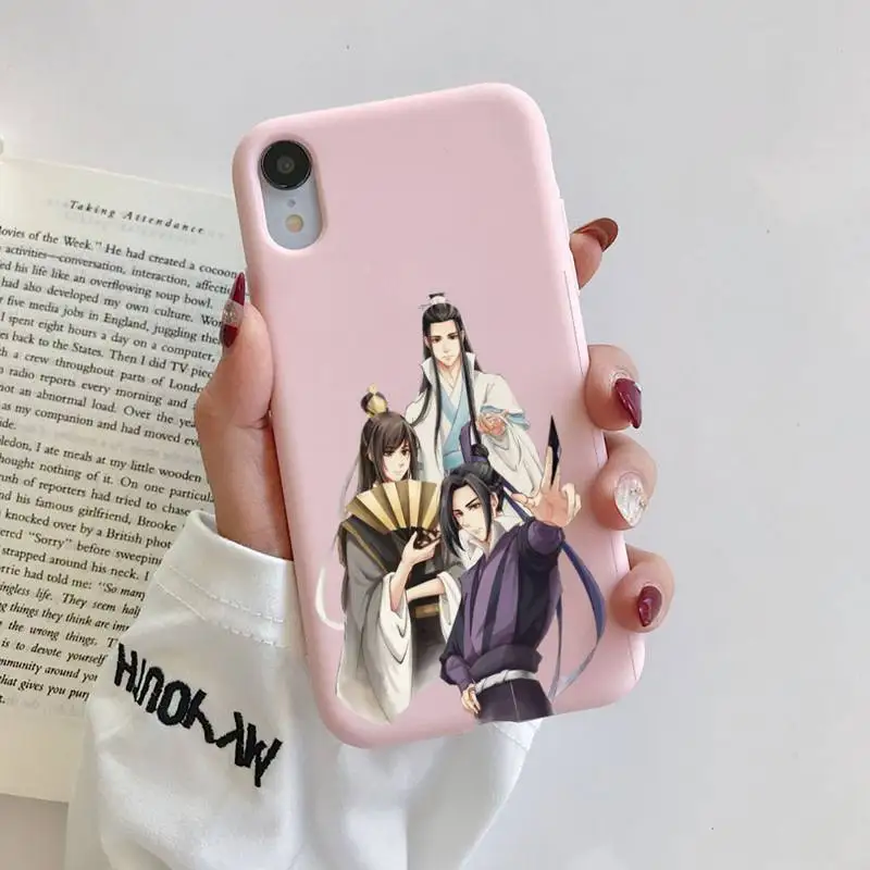 

mo dao zu shi Phone Case Silicone Phone Case For iphone 11 Pro Max X XS Max XR Solid Candy Color Shell For iPhone 7 8 6 6S Plus