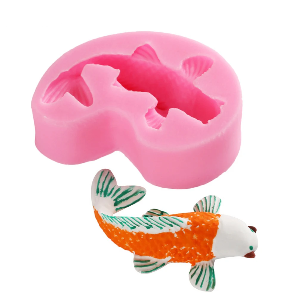 

3D Silicone Fish Shape Mould DIY Carp Goldfish Fondant Cake Mould Creativity Chocolate Cupcake Soap Molds Home Kitchen Tools