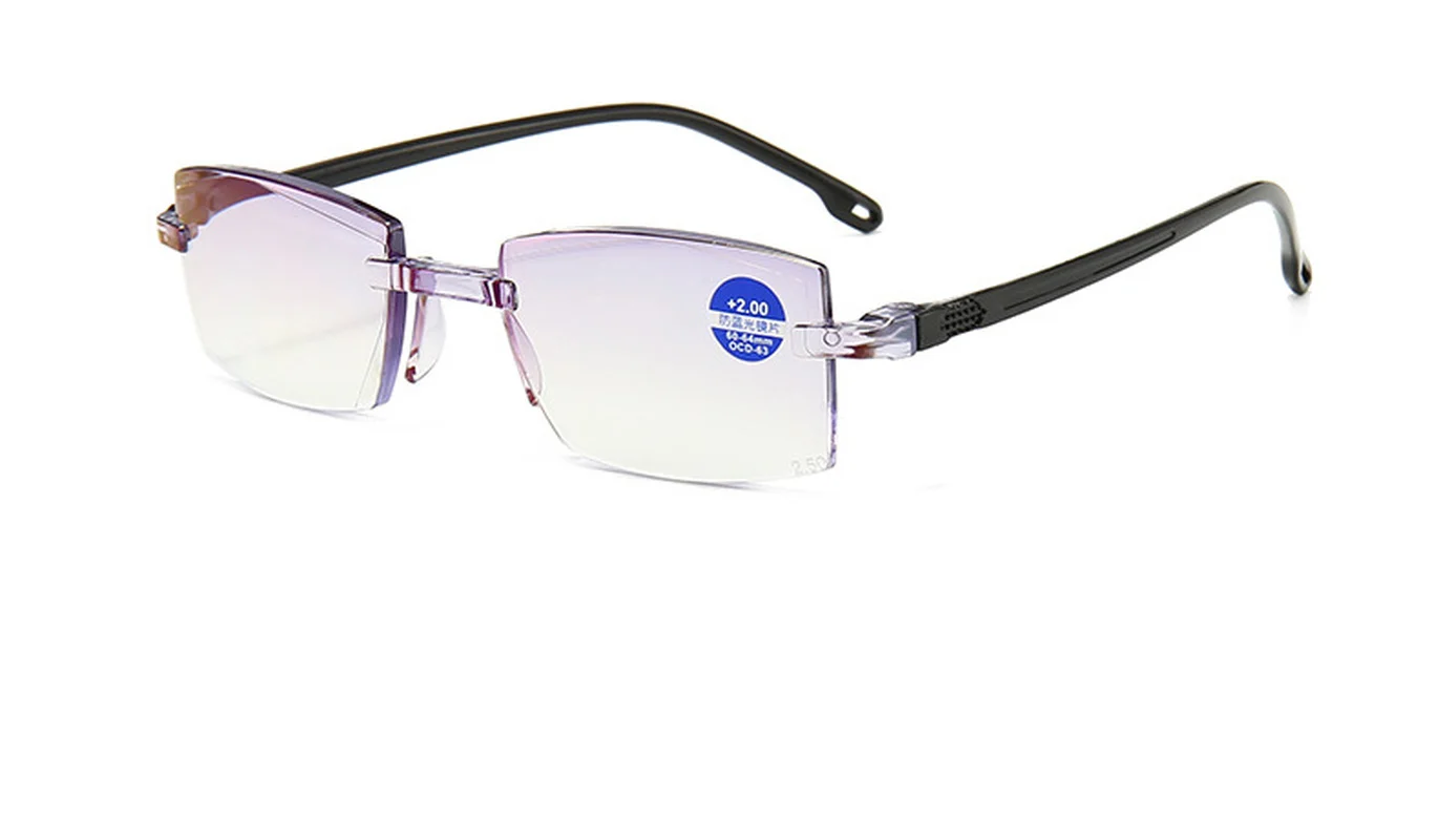

2021Men Women Rimless Reading Glasses Anti Blue Light Magnification Eyewear Presbyopic Glasses Diopter okulary