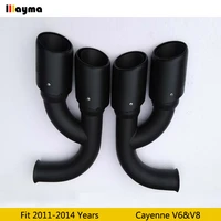 matte black tail exhaust tips muffler pipe for porsche cayenne v6 v8 2011 2012 2013 2014 cayenne s gts stainless steel mufflers