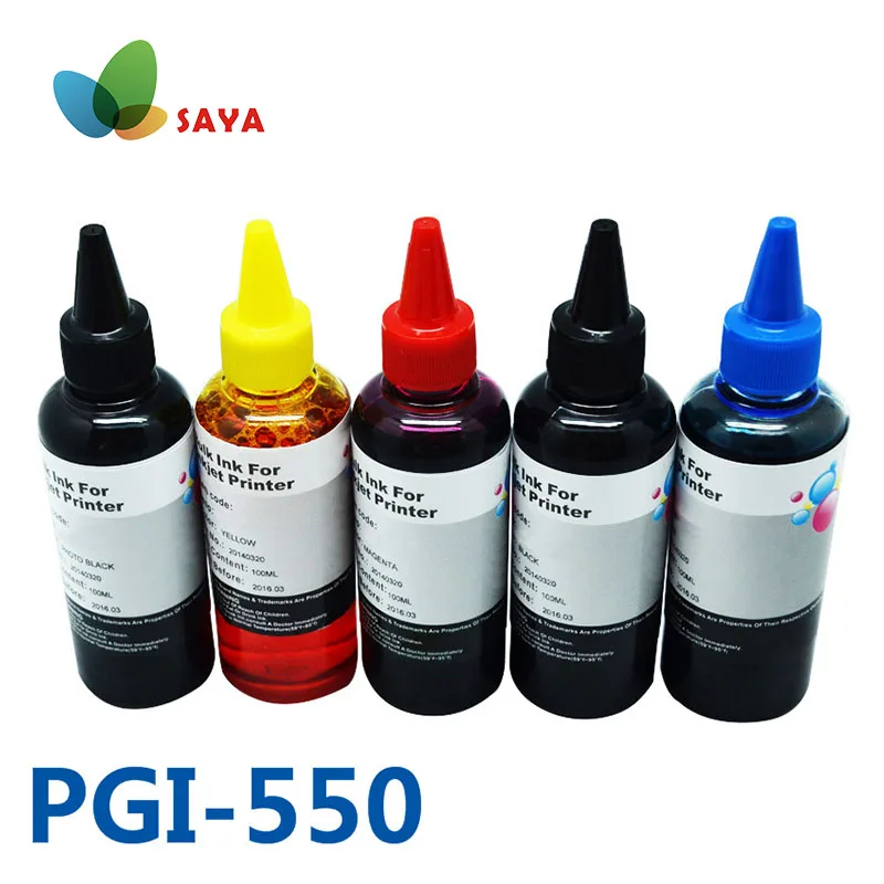 

5x100 мл PGI550 набор для пополнения чернил объемные чернила для принтера Canon PIXMA ip7250 iP8750 MG5450 MX725 MX925 MG6450/MG5550/IX6850/MG5650