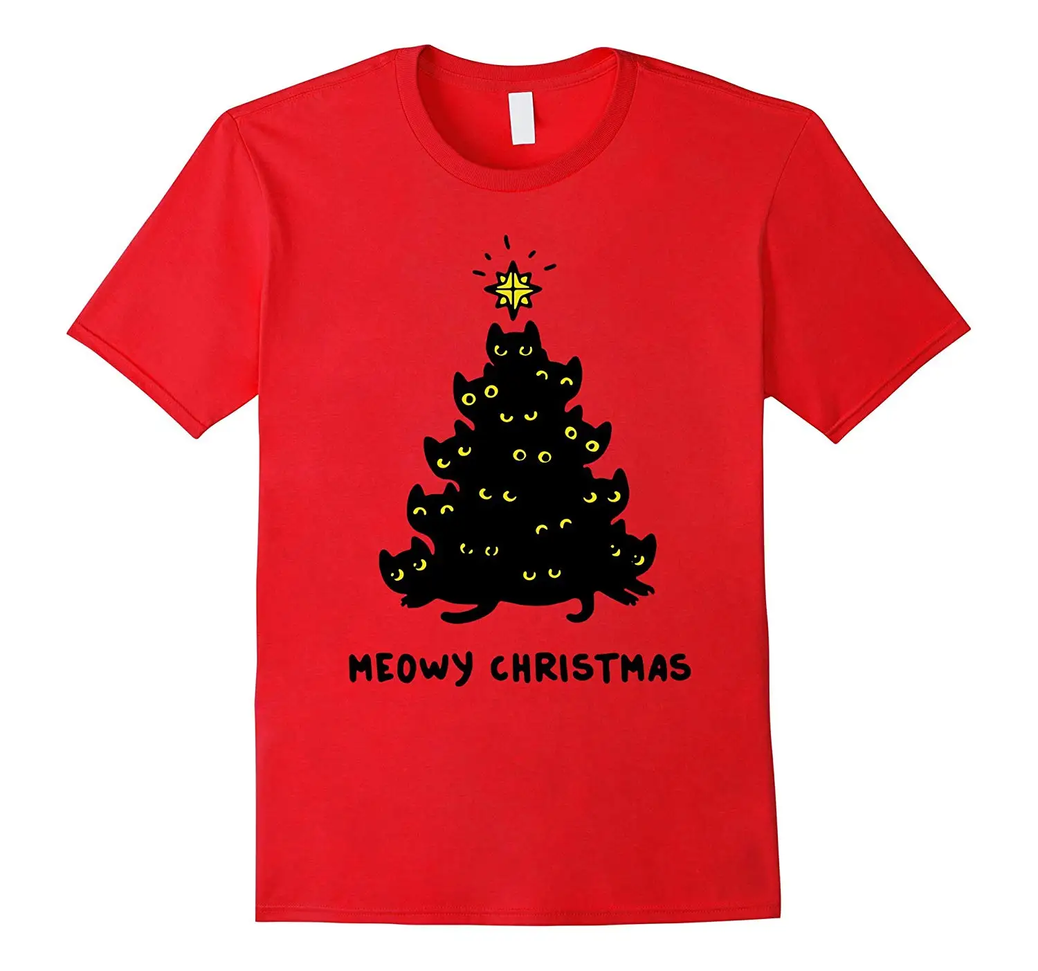 Любитель кошек футболка для девочек с надписью Счастливого meowy Christmas елка