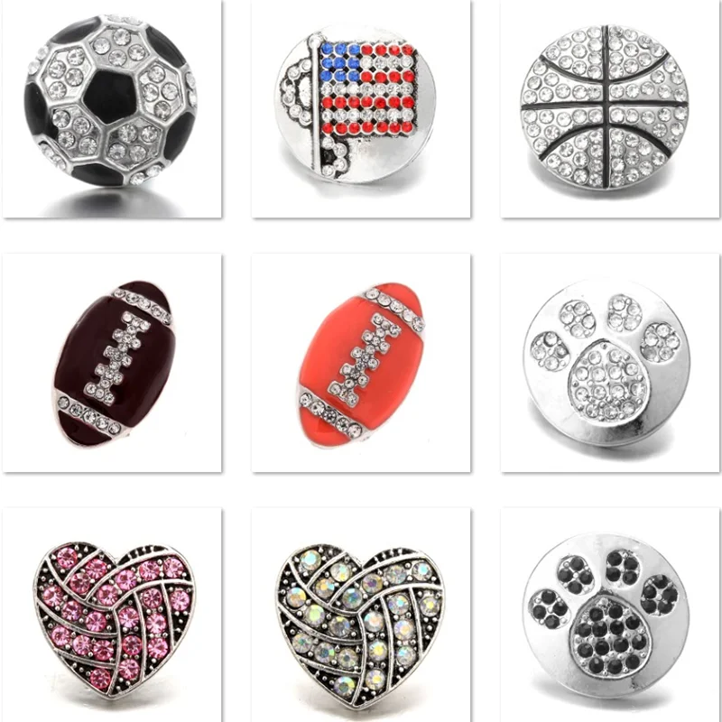 

Кристаллы XH8040, 18 мм, металлическая кнопка для футбола, волейбола, футбола, баскетбола, собаки, ювелирные изделия «сделай сам»