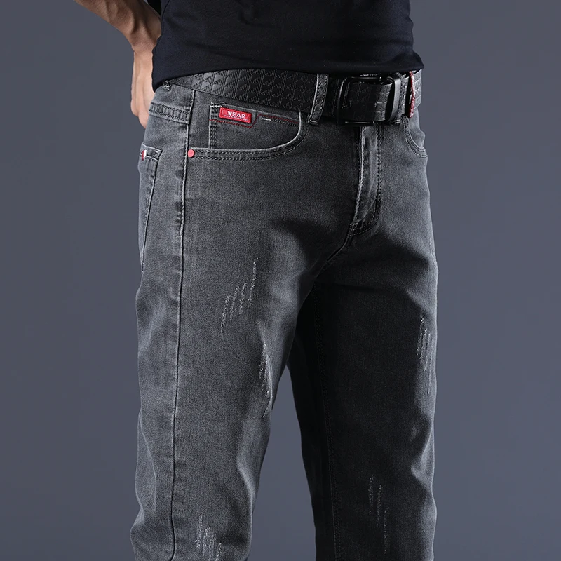 

2020 New Men's Slim Elastic Jeans Fashion Business Classic Style Jeans Denim Pants Trousers Male 5 Model