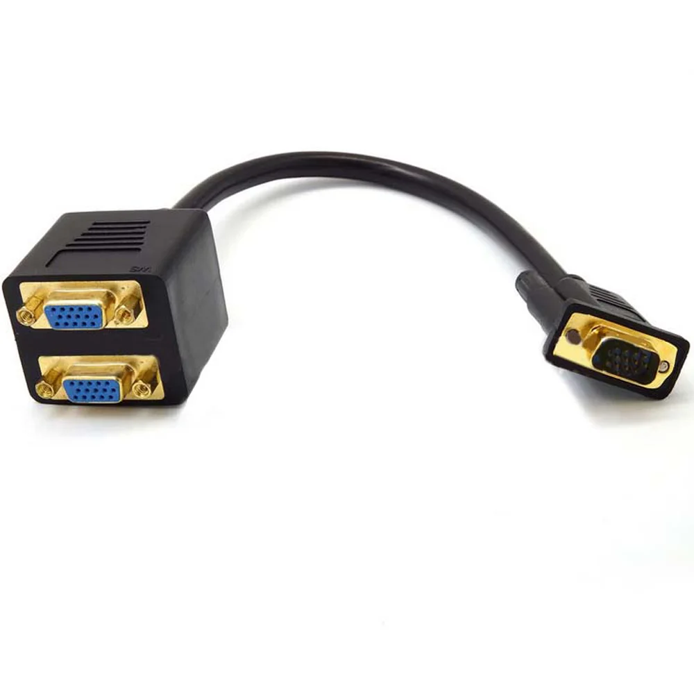 VGA в двойной штепсельный разъем VGA разъем сплиттер соединитель мужчин и женщин конвертер Кабель-адаптер сплиттер коррозионно-стойкий