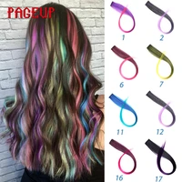 pageup rainbow hair extension clip one piece synthetic fake colored hair pieces pink long 20 false clip in hair extensions