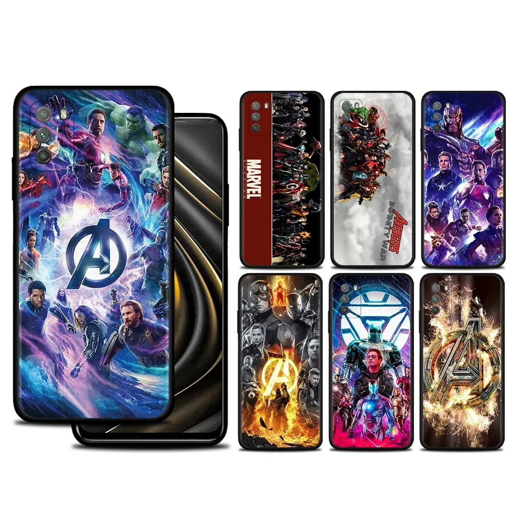

Case For Xiaomi POCO X3 NFC X3 M3 Pro X3 F3 GT F1 Cases for Mi Civi 11T 10T Pro 9T 11 Note 10 Lite Coque MARVEL Superhero Movie