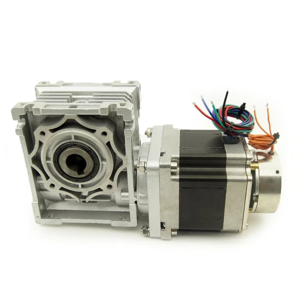 Шаговый двигатель Nema34 1/40 нм (1/50 унций-дюйм) с тормозом и червячной коробкой