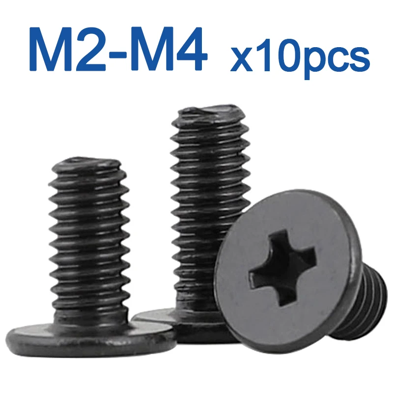10 шт./лот CM M1.6 M2 M2.5 M3 M4 черная углеродистая сталь Cross Phillips ультратонкая плоская