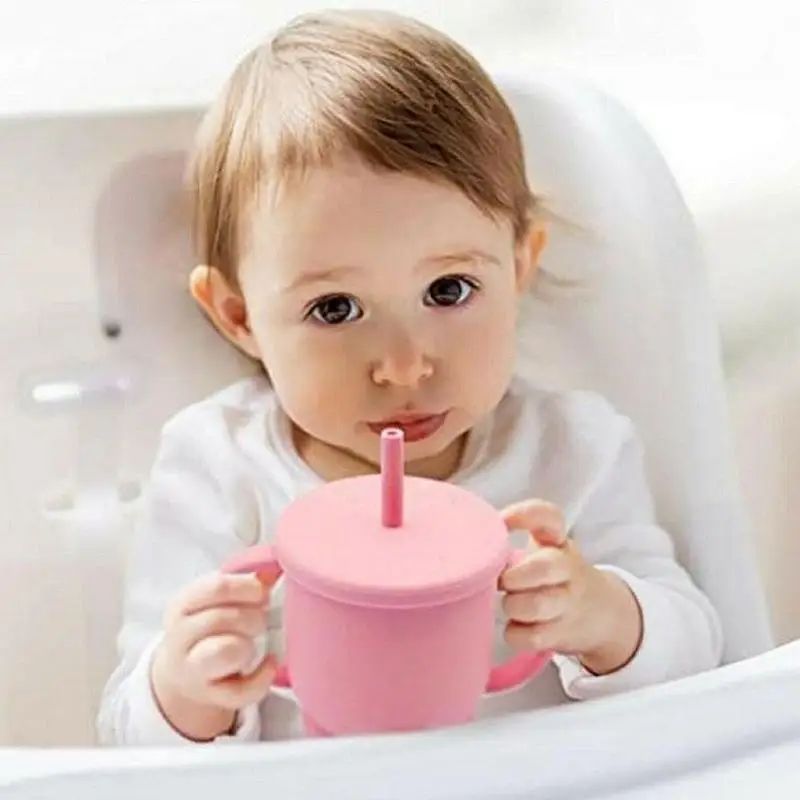 

Feeding Cup 200ML Baby Infant Learning Feeding Food Bowl With Handle Silicone Dishes Storage Container Children Plate Tableware